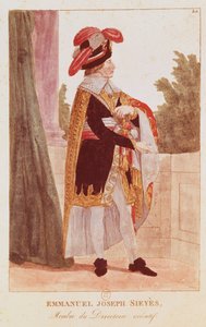Emmanuel Joseph Sieyes (1748-1836) 18-19世纪（彩色雕刻）。