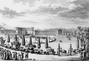 法国大革命。在执政官拿破仑-波拿巴（1769-1821）的命令下，法国科学和艺术纪念碑在9日和10日的Thermidor An VI（1798年7月28日）凯旋之际举行的庆典（抢劫活动）。巴黎。 作者 法语学校