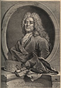 尼古拉-德-拉吉里耶（Largillier）（1656-1746）的肖像，法国画家杜普伊根据古斯兰的画作雕刻的。 作者 法语学校