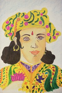 阿育王（水彩画） 作者 印度学校