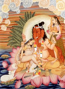 微型绘画象头神格涅什-甘帕蒂 作者 印度学校