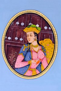 Mumtaj Mahal 王后的微型绘画 印度 亚洲 作者 印度学校