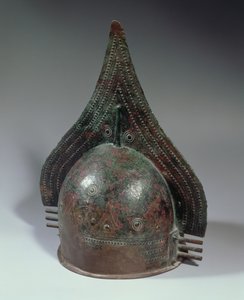 青铜头盔，维拉诺瓦时期，公元前 2 世纪 8 世纪（青铜） 作者 学校意大利语