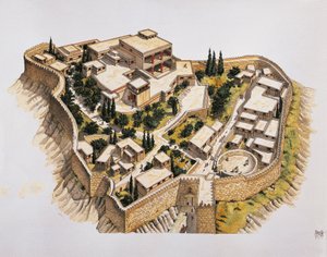 重建古代迈锡尼（彩色石版画）