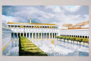 重建罗马图拉真论坛广场（彩色石版画） 作者 学校意大利语