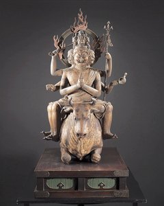 镰仓时代大德妙王，约1251-99年（木材，金属，金箔和颜料） 作者 日本学校