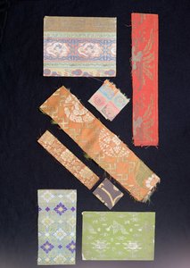 用于制作腰带、和服、No服装和祭司Kesa服装的织物碎片 作者 日本学校