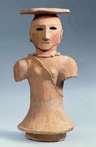5-6世纪的Haniwa淫秽人物（带有彩绘装饰的陶器） 作者 日本学校
