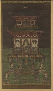 Horokaku Mandara：平安时代的佛陀和随之而来的神像（丝绸板上的彩色和金色） 作者 日本学校