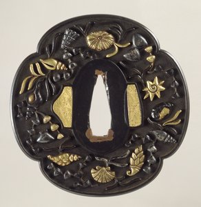 “Tsuba”剑卫，江户时代 1615-1868，日本（镶嵌青铜） 作者 日本学校