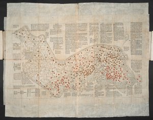 Haejwa chondo - 最初绘制于 1820 年左右的朝鲜半岛地图（彩色雕版）。 作者 学校韩语