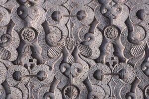 一堵墙的细节，由萨阿德人于 1565 年建造（灰泥）