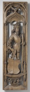 来自风琴箱的面板c。 1510-20（橡木，带有多色痕迹）