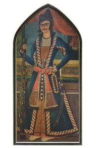 一位卡扎尔王子，可能是 Bahram Mirza，Abolhassan（布面油画） 作者 卡贾尔学校