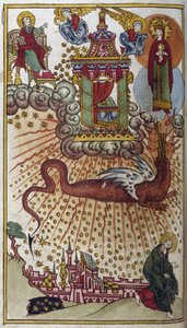 圣约翰启示录》，约 1750 年（微型画） 作者 学校俄语