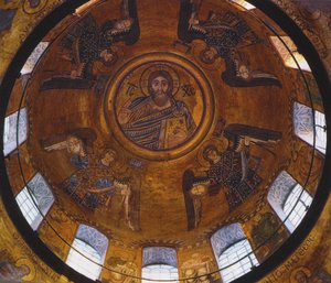 基督与大天使（马赛克）（Christ Pantocrator with Archangels）。 作者 学校俄语