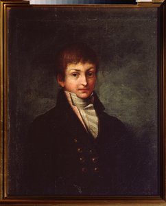 诗人康斯坦丁-N.巴秋什科夫（Constantin Batiouchkov）（1787-1855 年）。俄罗斯绘画大师的作品，布面油画，约 1800 年。俄罗斯艺术 作者 学校俄语