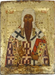 圣亚历克西斯，莫斯科大都会（1292-1378） - 俄罗斯偶像：圣亚历克西斯大都会。 面板上的蛋彩画，15 世纪下半叶，苏兹达尔历史艺术博物馆 作者 学校俄语
