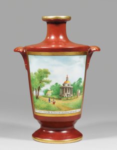 描绘Zaporozhian哥萨克的花瓶，约1825年（瓷器） 作者 学校俄语