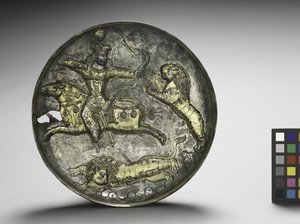 菜式：国王霍尔米兹德二世或霍尔米兹德三世猎狮，400-600（银色镀金）