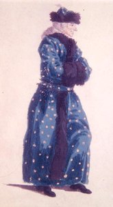 伏尔泰（1694-1778）晚年的微型画像，约1770-80（纸上水彩）。 作者 瑞士学校