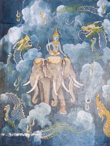 描绘佛祖生平场景的壁画，Wat Phra That Doi Suthep 寺（壁画）