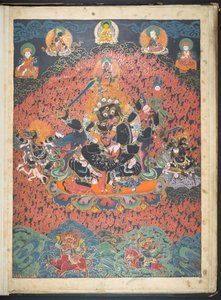 添加。或3049 一位西藏艺术家描绘西藏神灵的 12 幅绘画之一，可能作于拉萨，约 1800 年（纸面水粉画） 作者 藏族学校