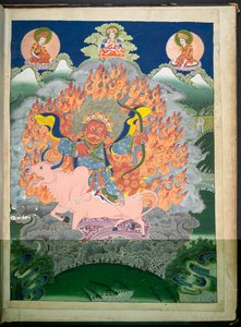 添加。或3054 一位西藏艺术家描绘西藏神灵的 12 幅绘画之一，可能作于拉萨，约 1800 年（纸面水粉画） 作者 藏族学校
