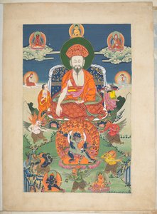 添加。或3056 一位西藏艺术家绘制的 12 幅西藏神像图画之一，可能作于拉萨，约 1800 年（纸面水粉画） 作者 藏族学校