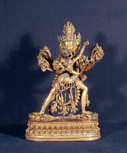 Hevajra和Nairatmya（鎏金青铜，嵌银）。 作者 藏族学校