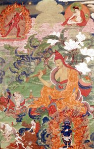 来自孟加拉的魔术师阿巴雅卡瓦，西藏泰卡，吉美博物馆，巴黎 作者 藏族学校