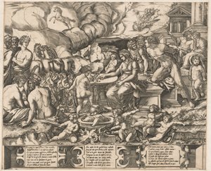 爱的寓言 作者 Marcantonio Raimondi 学校，根据 Baccio Bandinelli