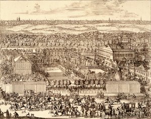 1705年在莫斯科右侧的德国区Nemetskaya sloboda 作者 肖内贝克