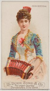 Concertina，来自乐器系列N82，用于Duke牌香烟，1888年。