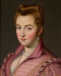 帕尔马家族的一位女士，可能是科斯坦萨·科隆纳（布面油画） 作者 Scipione (1550 98)（属于）Pulzone