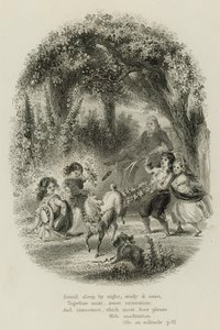 Scene from Ode on Solitude, by Alexander Pope (engraving)