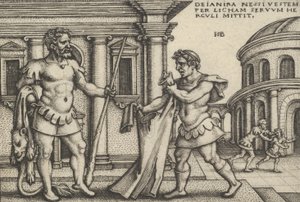 利查斯将内瑟斯的衣服带给海格力斯，出自《海格力斯的劳动》。