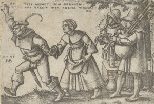 年终，来自《农民的盛宴》或《十二个月》，1546年。 作者 塞巴尔德·比哈姆