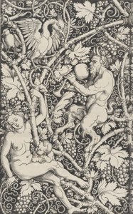 带有萨提尔家族的墙纸，1515年。 作者 塞巴尔德·比哈姆