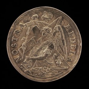 带着受难工具的天使[背面]，1631年。 作者 塞巴斯蒂安·达德勒