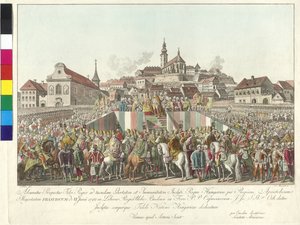 1792 年 6 月 6 日弗兰茨二世皇帝在布达佩斯向匈牙利国王加冕（铜版画） 作者 塞巴斯蒂安·曼斯菲尔德