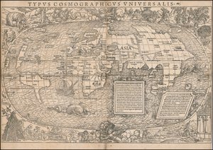 塞巴斯蒂安-明斯特绘制的 1532 年世界地图 作者 塞巴斯蒂安·芒斯特（Sebastian Munster）