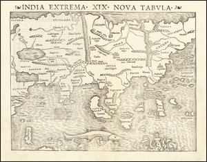 塞巴斯蒂安-明斯特绘制的 1542 年亚洲地图 作者 塞巴斯蒂安·芒斯特（Sebastian Munster）