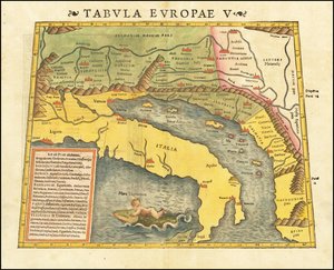 1545 年托勒密的第 5 幅欧洲地图，塞巴斯蒂安-蒙斯特绘制 作者 塞巴斯蒂安·芒斯特（Sebastian Munster）