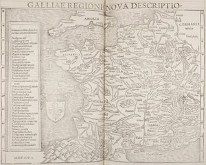 Cosmographia，Galliae 的细节 作者 塞巴斯蒂安·芒斯特（Sebastian Munster）