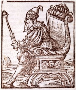 忽必烈（忽必烈汗，蒙元王朝的第一个皇帝（1215-1294）--载于S.Munster的《世界地图》。巴黎