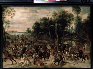 Cavalry attack, c.1615 (oil on wood) 作者 塞巴斯蒂安·弗朗克斯（Sebastian Vrancx）