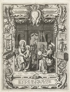圣卢克公会与圣卢克绘画麦当娜和儿童，1620-21的徽章