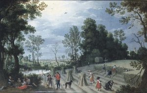 四季》。夏天（布面油画） 作者 塞巴斯蒂安·弗朗克斯（Sebastian Vrancx）