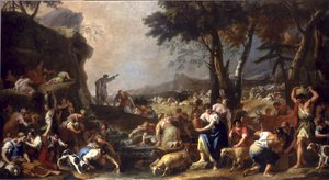 摩西使水从岩石中流出，1725-26 作者 塞巴斯蒂亚诺·里奇（Sebastiano Ricci）